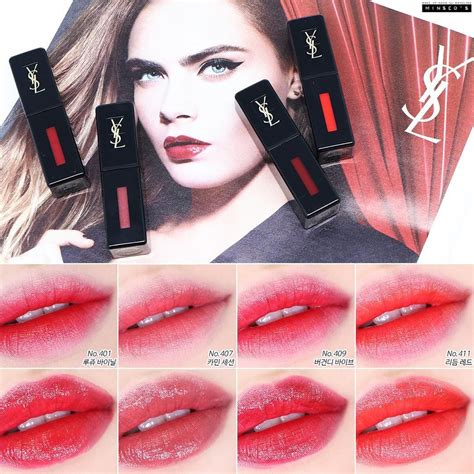 ysl glossy stain color swatches|ysl vinyl cream lip stain.